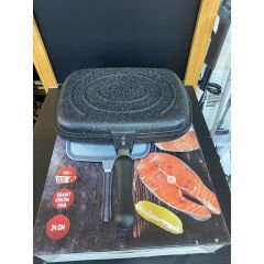 TAŞHAN 34 CM ÇİFT TARAFLI GRANİT DÖKÜM TAVA SİYAH