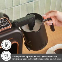 Karaca Hatır Plus Barista 6 in 1 Latte Cappuccino ve Közde Türk Kahve Makinesi Black Copper