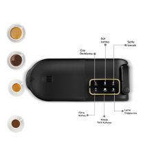 Karaca Hatır Plus Barista 6 in 1 Latte Cappuccino ve Közde Türk Kahve Makinesi Black Copper