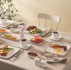 Karaca Cubique Porselen 35 Parça 6 Kişilik Kahvaltı/Servis Takımı