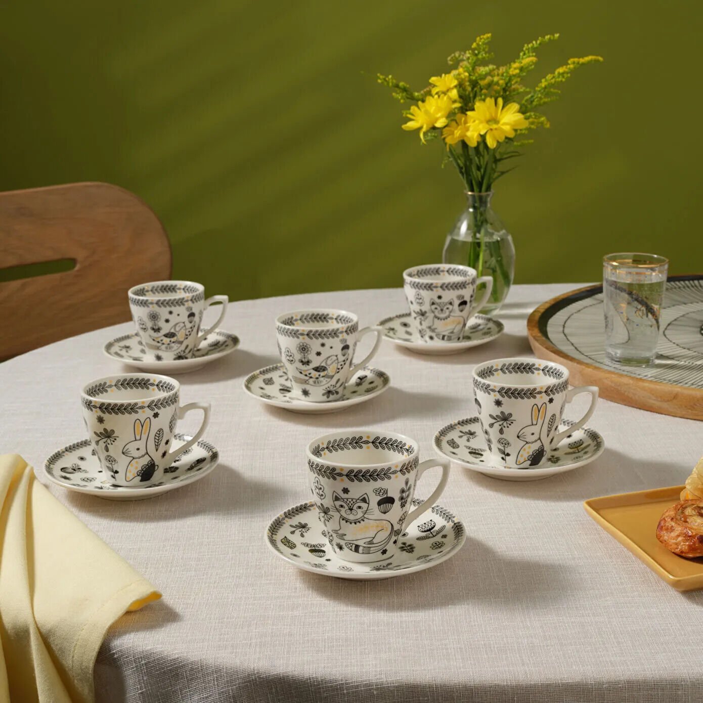 Karaca Animal Garden 6 Kişilik Kahve Fincan Takımı