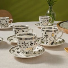 Karaca Animal Garden 6 Kişilik Kahve Fincan Takımı