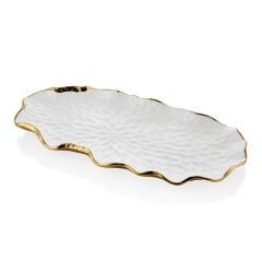 LAMEDORE CURVE BEYAZ GOLD OVAL TABAK 42X20X3,7 CM