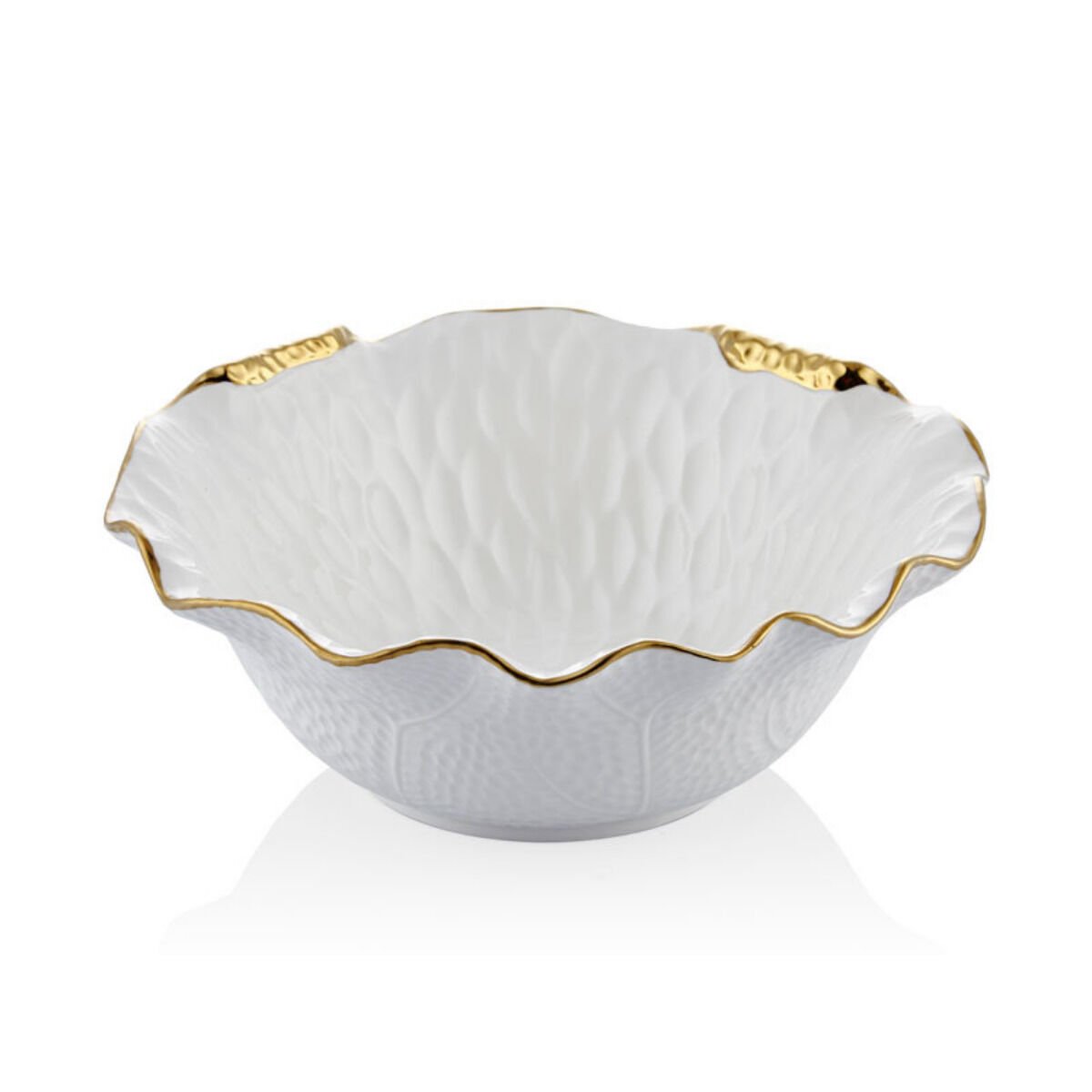 LAMEDORE CURVE BEYAZ GOLD SALATA KASESI 27X27X10,5 CM