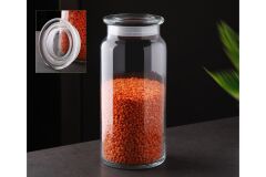 GÖNÜL Cam Kapaklı Cam Kavanoz – Şeffaf ve Şık Saklama Kavanozu | 1,3 Litre