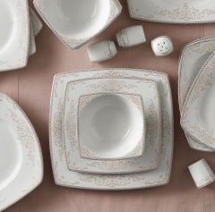 Karaca Adelya Fine Cream 60 Parça 12 Kişilik Yemek Takımı