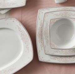 Karaca Adelya Fine Cream 60 Parça 12 Kişilik Yemek Takımı