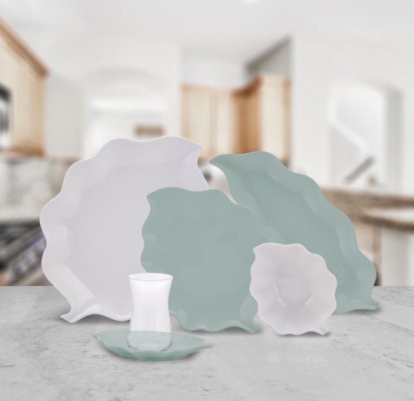 Karaca Leaf 25 Parça 6 Kişilik Porselen Kahvaltı/Servis Takımı