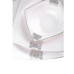 Karaca Fine Bone Lotus Platin 60 Parça 12 Kişilik Kare Yemek Takımı