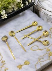 TİAMO RİO Gold Titanyum Çay Kaşığı 6’lı Set – Şık ve Dayanıklı Tasarım