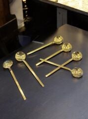 TİAMO RİO Gold Titanyum Çay Kaşığı 6’lı Set – Şık ve Dayanıklı Tasarım