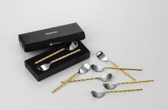 TİAMO ROMA Çay Kaşığı Sap Gold 6’lı Set