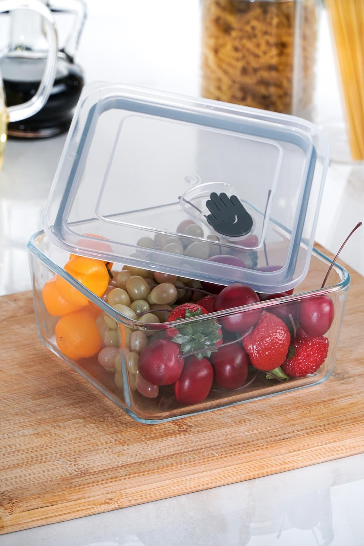 Acar Olivya Kare Vakumlu Cam Saklama Kabı - 1,2 Lt