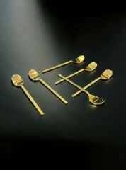 TİAMO MİOS Gold Titanyum Çay Kaşığı 6’lı Set