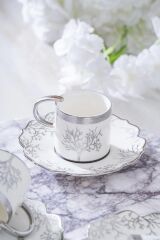 Acar Kieran 6 Kişilik Silver Kahve Fincanı Takımı - 90 ml
