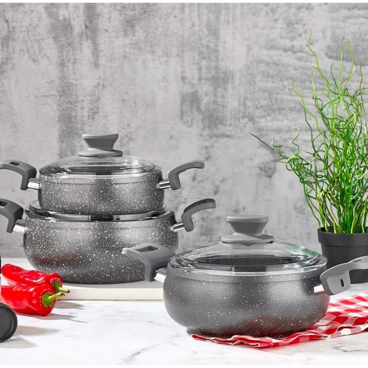 SONESSA GRANİT KAPLAMA 3 LÜ GÜVEÇ SET (4MM)