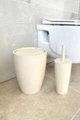 Primanova Pure 2'li Banyo Seti Çöp Kovası + Tuvalet Fırçası