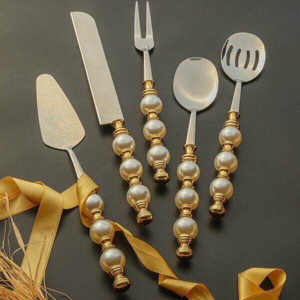 Royking Sedefli Gold 5’li Servis Seti | Şık ve Zarif Sunumlar İçin