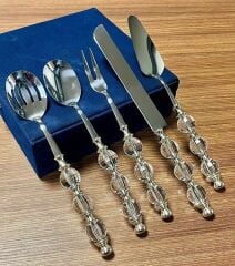 Royking Rustik Gümüş 5’li Servis Seti | Doğal ve Zamansız Sunumlar