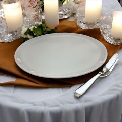 Porland Ruby Beyaz Pizza Tabak 28 cm Servis Tabağı (2. Kalite)
