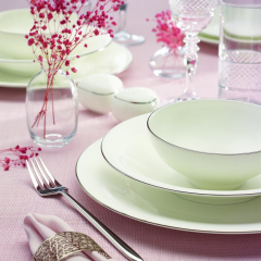 Karaca Red Carpet Collection Fine Pearl Extra Argento 62 Parça 12 Kişilik Yemek Takımı Platin