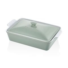 Rossallini Life Dikdörtgen Kapaklı Fırın Kabı 38x23 cm - Yeşil