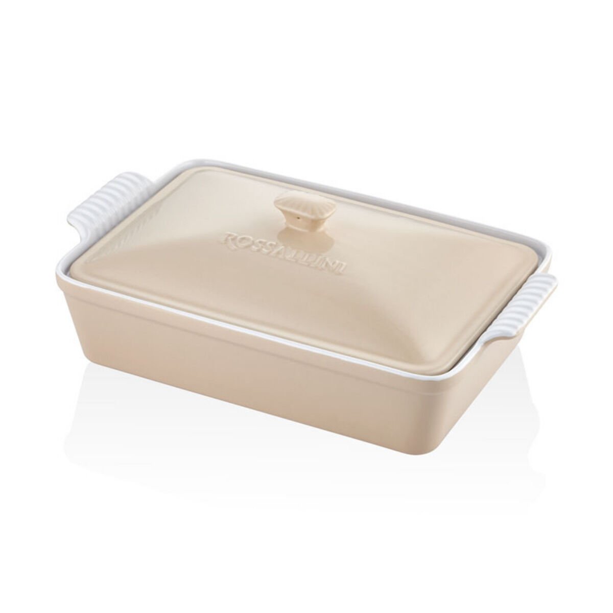 Rossallini Life Dikdörtgen Kapaklı Fırın Kabı 38x23 cm - Bej