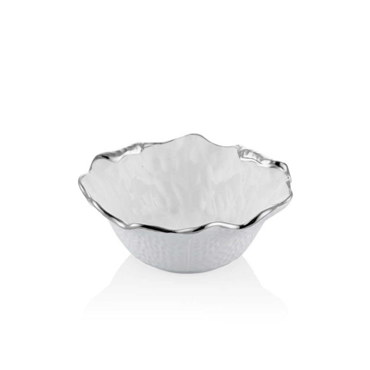 Joy Carmen Curve Porselen Beyaz Silver 6 Lı Çorba Kasesi 15X15X6 CM