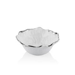 Joy Carmen Curve Porselen Beyaz Silver 6 Lı Çorba Kasesi 15X15X6 CM