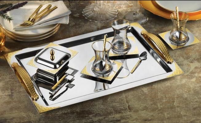 TİAMO OTTOMAN GOLD 40 PARÇA ÇAY SETİ 12 KİŞİLİK