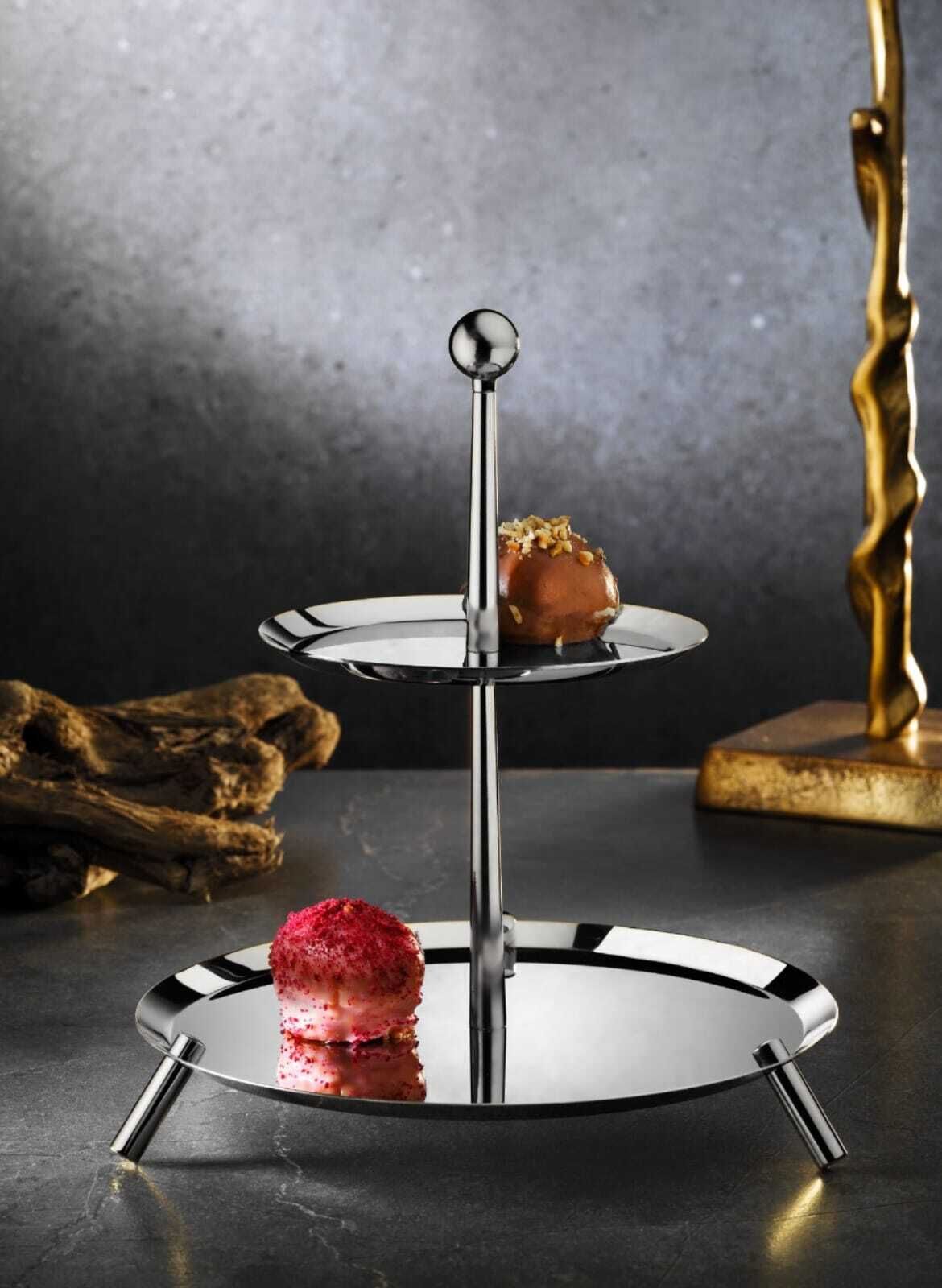 TİAMO MEDİUM AYAKLI 2 KATLI SUNUMLUK (SADE)