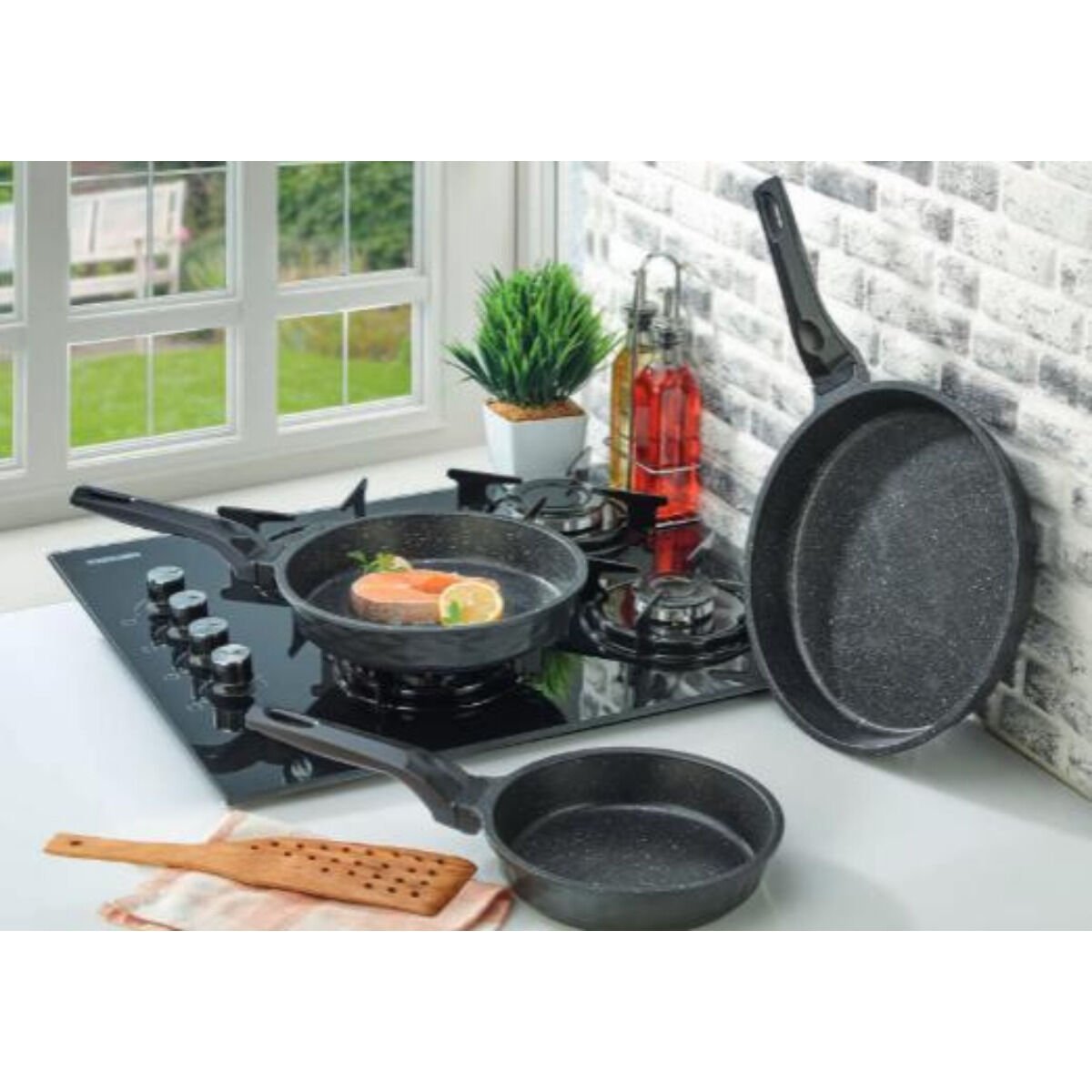POLOCHEF CRYSTAL DÖKÜM GRANİT TAVA SET 20-24-28 CM