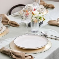 Karaca Eclipse New Bone 57 Parça 12 Kişilik Yemek Takımı Platin