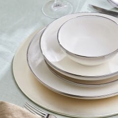 Karaca Eclipse New Bone 57 Parça 12 Kişilik Yemek Takımı Platin