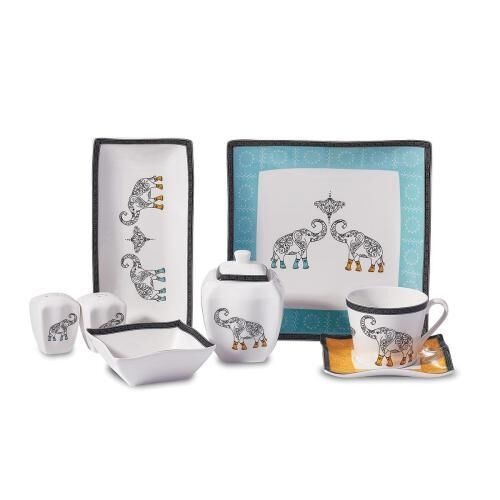 KORKMAZ LİNK COLLECTİON 28 PARÇA KARE KAHVALTI TAKIMI A8584