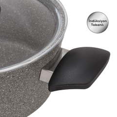 KARACA BİOGRANİT GREY V1 7 PRÇ TENCERE SETİ IND