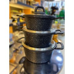 POLOCHEF IRON DÖKÜM GRANİT KAPLAMA TENCERE SET 6 PARÇA