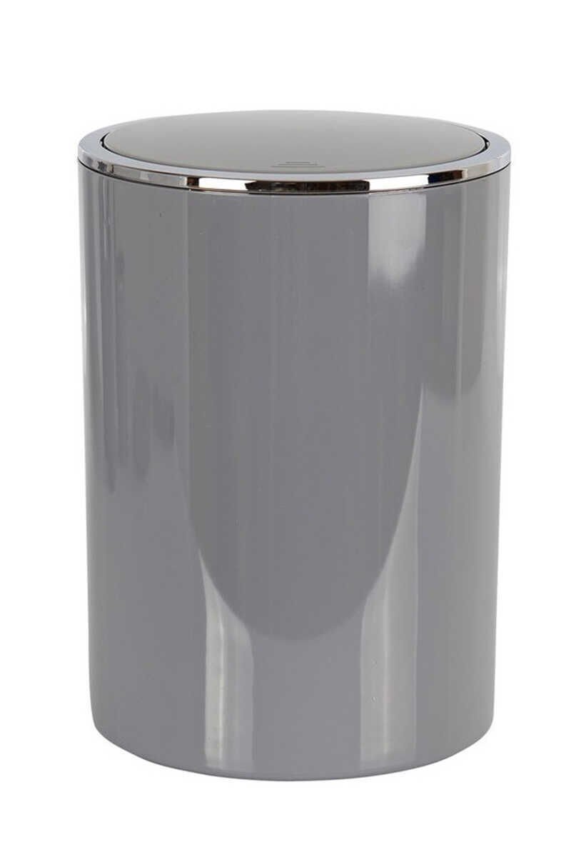 PRİMANOVA Lenox Banyo Mutfak Ofis Çöp Kovası 6 Lt Gri