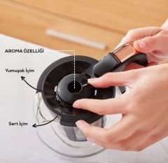 Karaca Hatır Plus 5 in 1 Konuşan Közde ve Sütlü Türk Kahvesi ve Filtre Kahve Makinesi Rosie Brown
