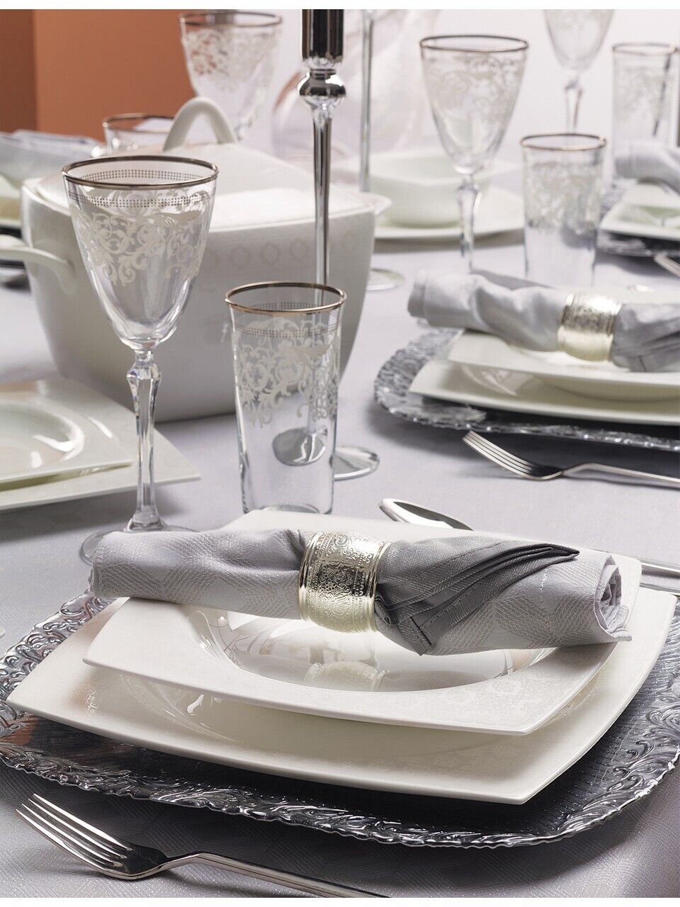 EMSAN Forever Leila 60 Parça 12 Kişilik Fine Bone Yemek Takımı