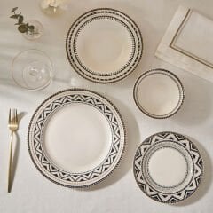 Karaca Tria New Bone 24 Parça 6 Kişilik Yemek Takımı Siyah