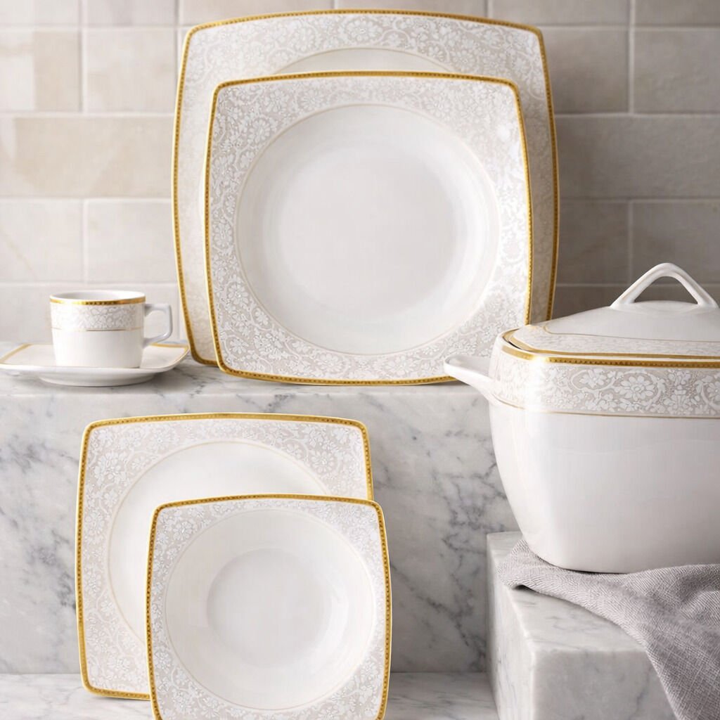 EMSAN Fine Bone BEF/724 84 Parça 12 Kişilik Yemek Takımı