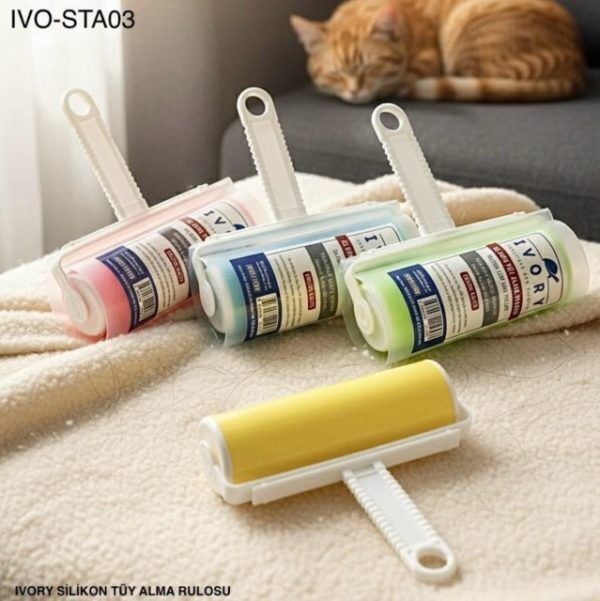 Ivory XL Silikon Tüy Alıcı Rulo – Kedi & Köpek Tüyü Temizleyici