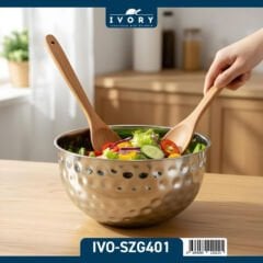 IVORY Silver Paslanmaz Çelik Mikser Kabı 24 cm – Çok Amaçlı Karıştırma Kabı