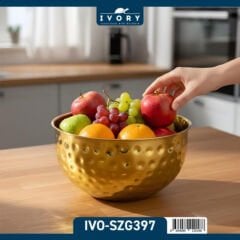 IVORY Gold Çelik Mikser Kabı 20 cm – Şık ve Dayanıklı Karıştırma Kasesi