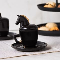 Karaca Black Horse 2 Kişilik Kahve Fincan Takımı 90 ml