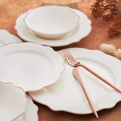 Karaca Almond Rose Line 24 Parça 6 Kişilik Porselen Yemek Takımı
