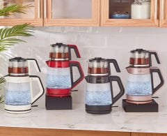 Karaca Retro Krem Cam Led Işıklı Çay Makinesi