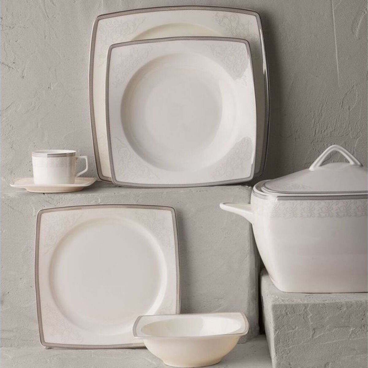 Emsan Fine Bone 61 Parça 12 Kişilik Yemek Takımı Bef 615
