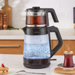 Karaca Black Cam Led Işıklı Çay Makinesi Karaca